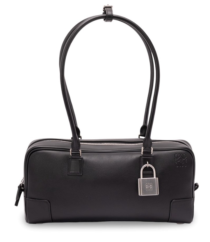 New Loewe $4400 Amazona 31 Black Leather Anagram Lock Bag Purse Authentic!